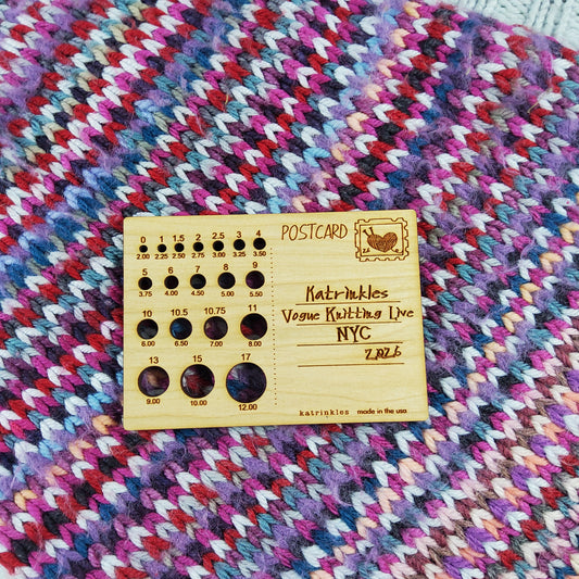 Vogue VKL NYC 2026 Postcard Needle Gauge - Pre Order