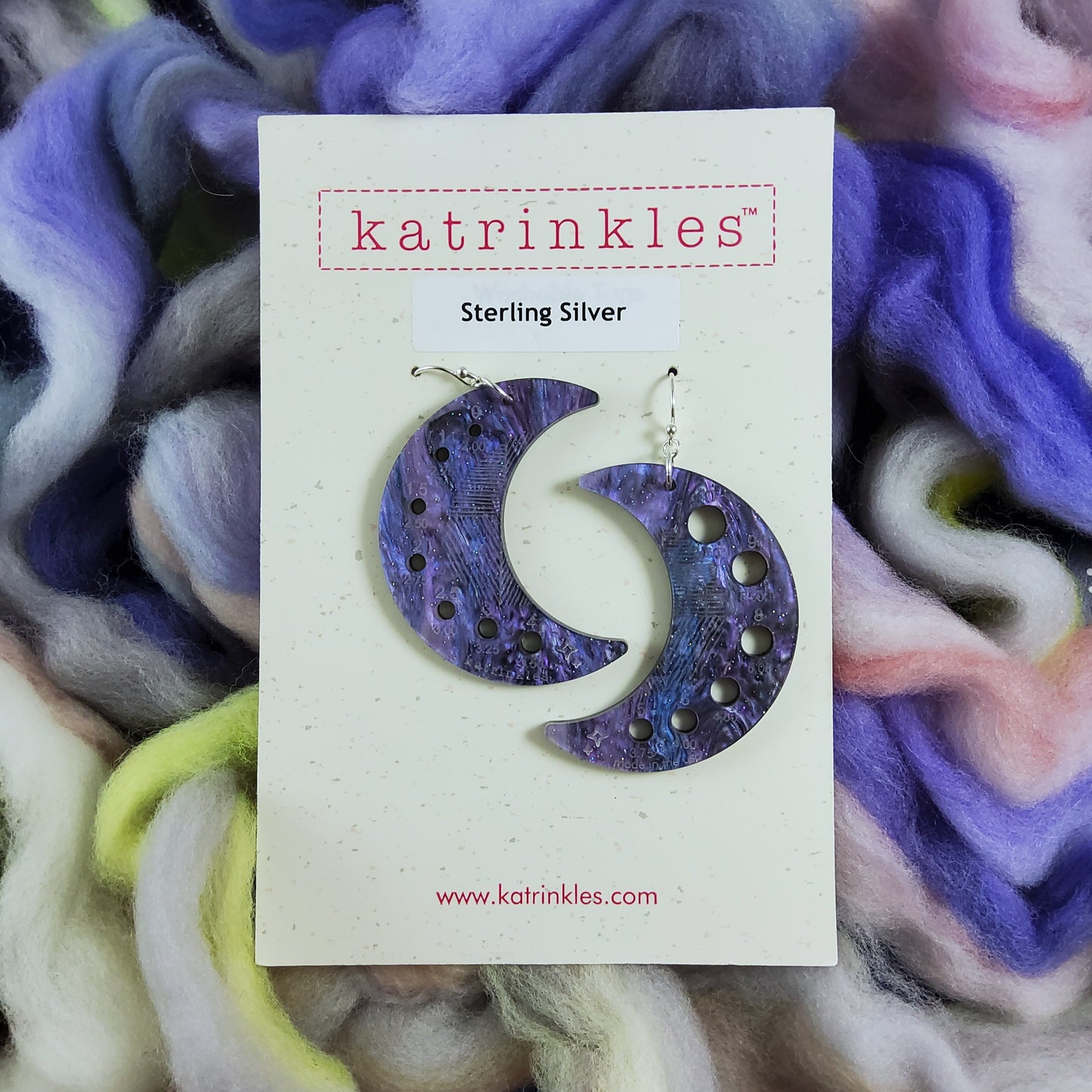 Starry Sky Acrylic Moon Needle Gauge Earrings - Pre Order Only