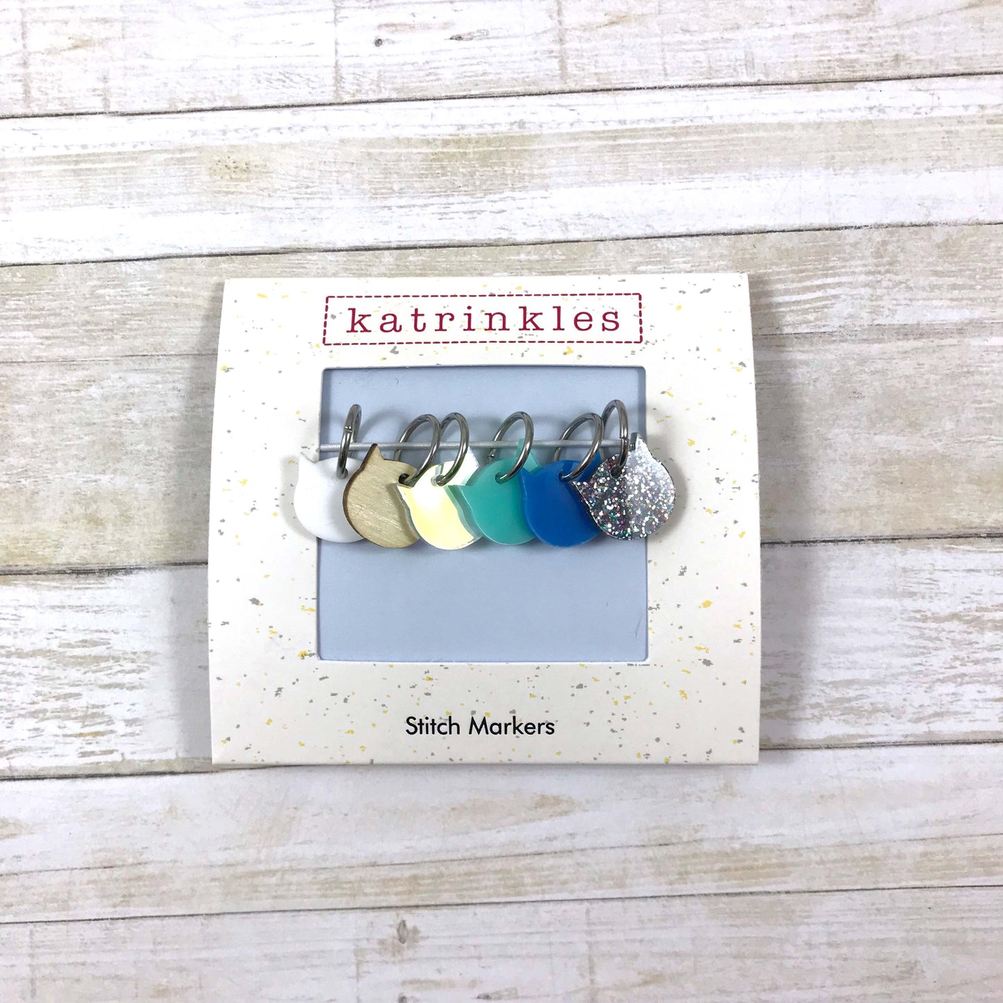 Cat-rinkles Cat Collection 2022 - Acrylic Stitch Markers - Set of 6 - New Colors - 20% Off