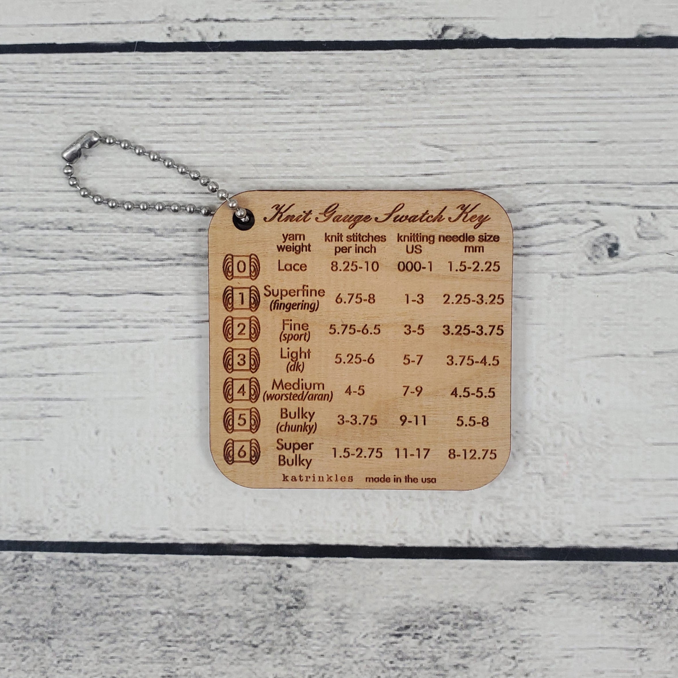 Knit Gauge Swatch Key Mini Tool – Katrinkles - retail