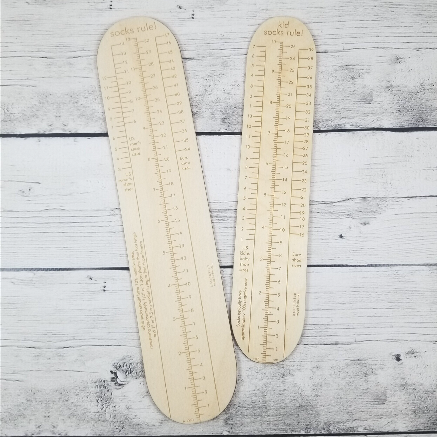 Socks Rule! - Ruler for Measuring Socks - Adult & Kid Sizes Available