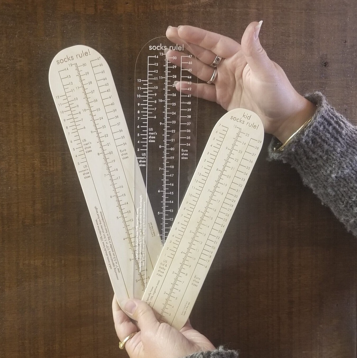 Socks Rule! - Ruler for Measuring Socks - Adult & Kid Sizes Available