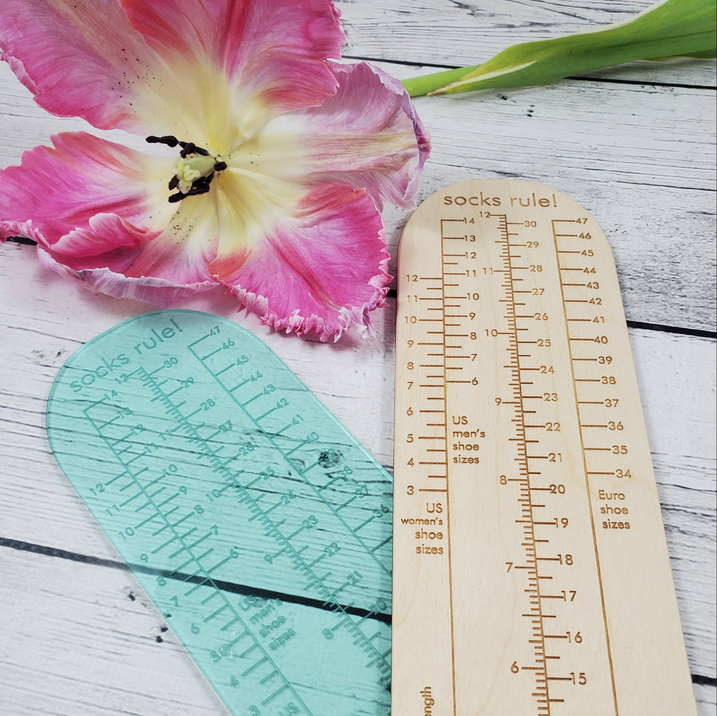 Socks Rule! - Ruler for Measuring Socks - Adult & Kid Sizes Available