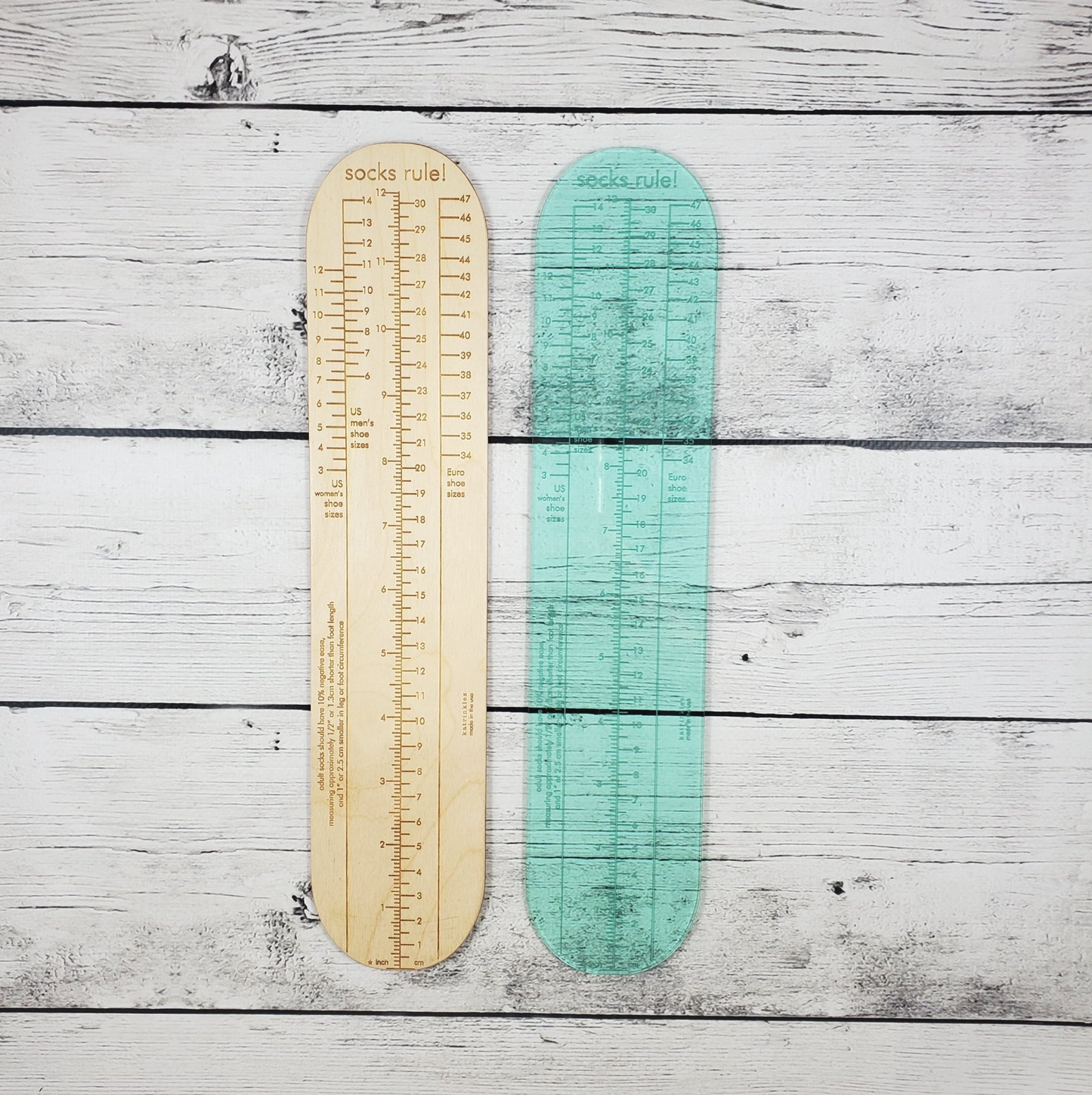 Socks Rule! - Ruler for Measuring Socks - Adult & Kid Sizes Available