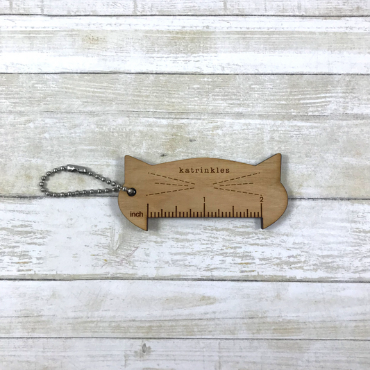 Cat-rinkles Cat Collection - Wooden 2" Ruler Key Chain