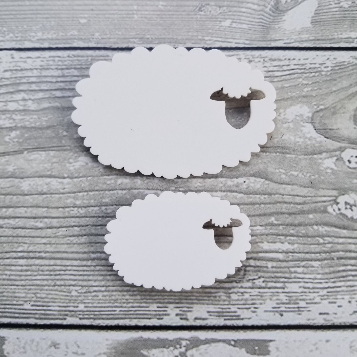 Write On / Wipe Off White Acrylic Sheep Name Tags