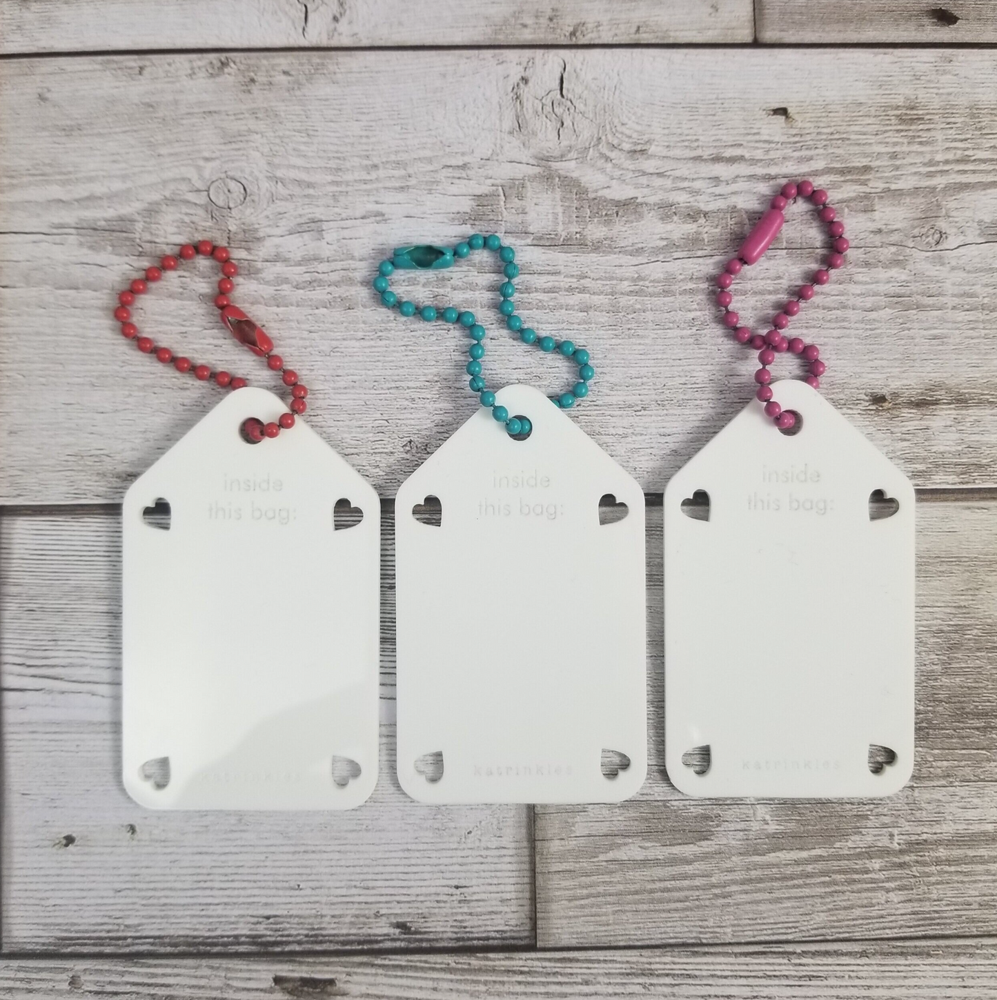 Write On / Wipe Off Acrylic White Project Bag Tags