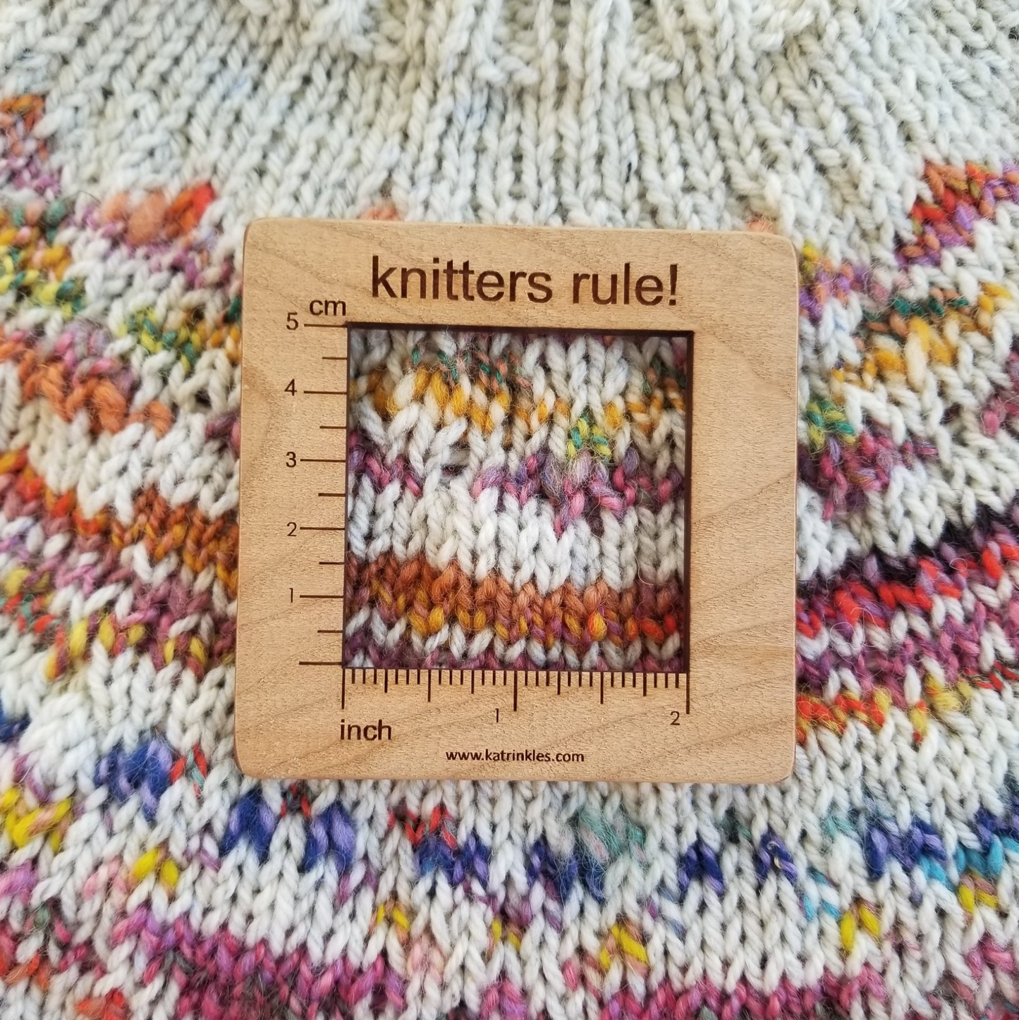 Katrinkles - Yarn Loop 2 Swatch Gauge & Needle Gauge