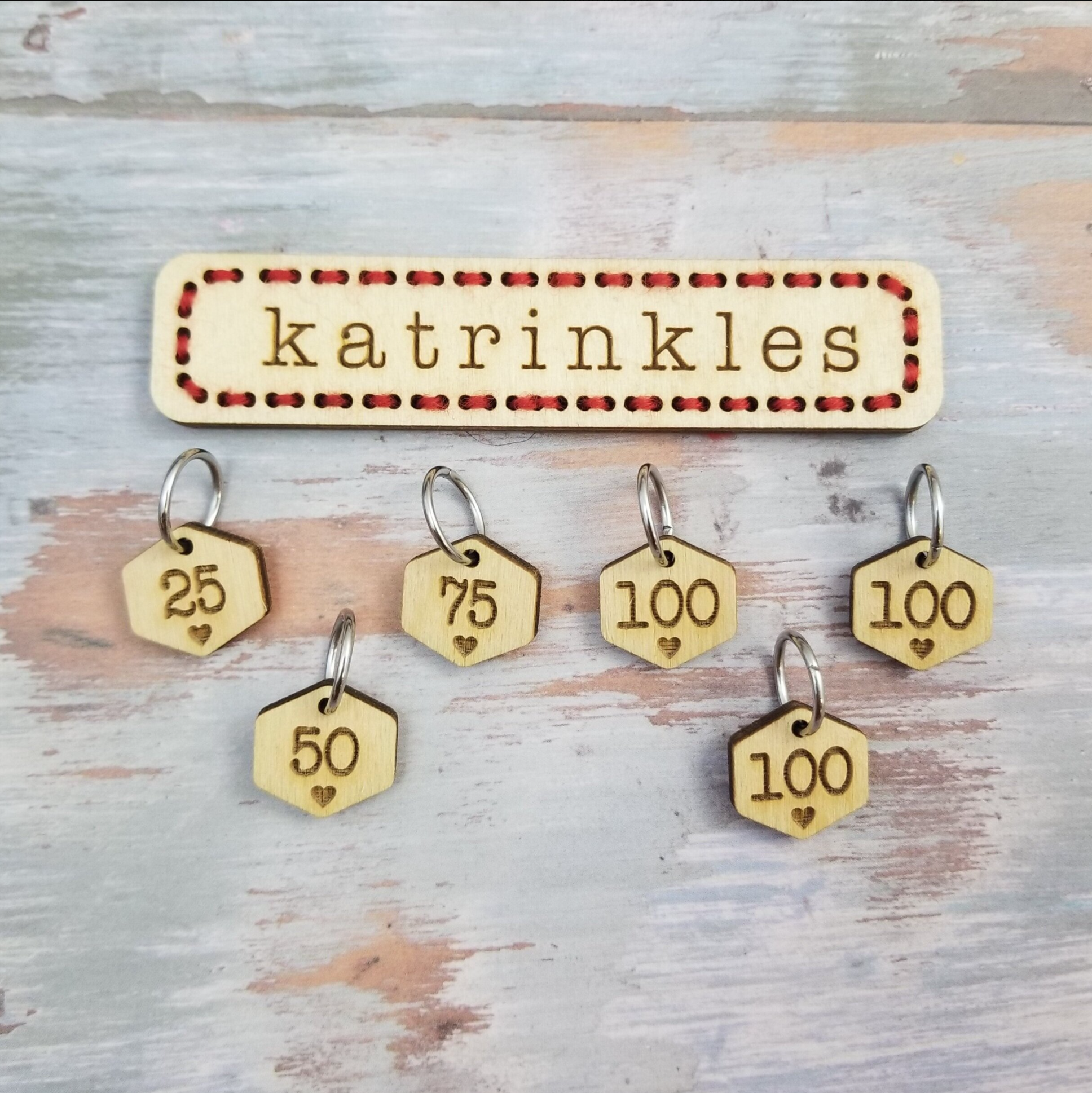 Up in the Clouds - Numbered Counting Stitch Markers set of 10 (10-100) -  Atomic Knitting