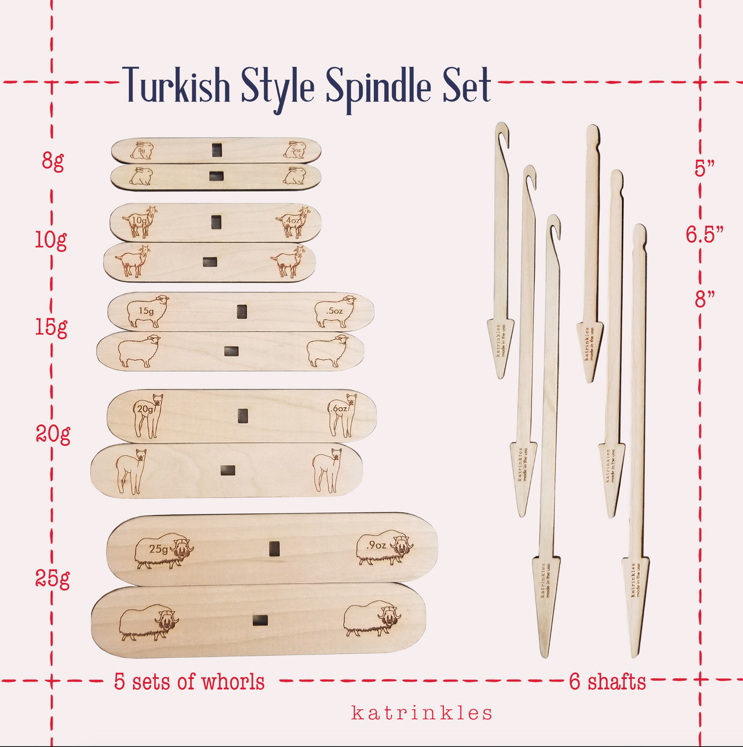Cross Arm (Turkish Style) Spindle Set
