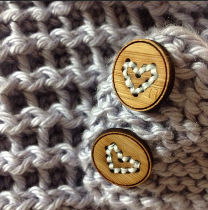 Heart Stitchable Buttons