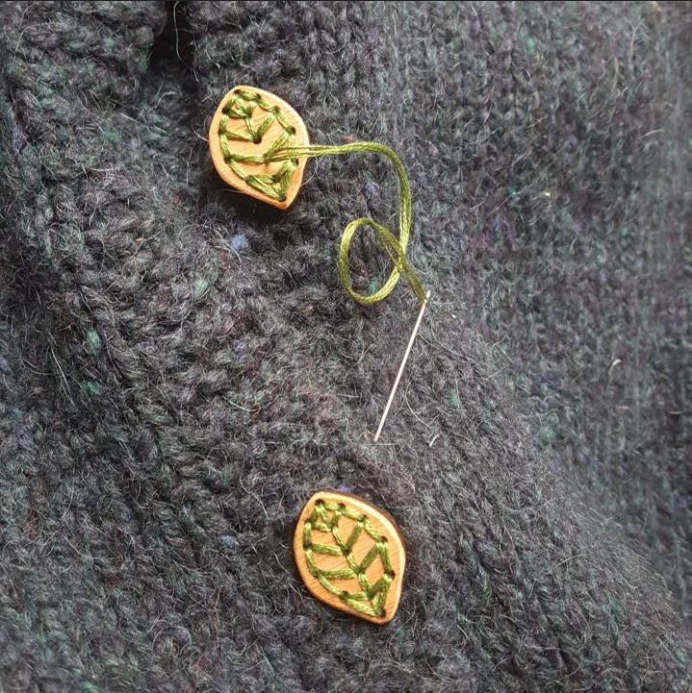 Leaf Stitchable Buttons