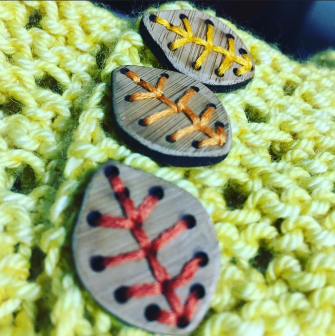 Leaf Stitchable Buttons